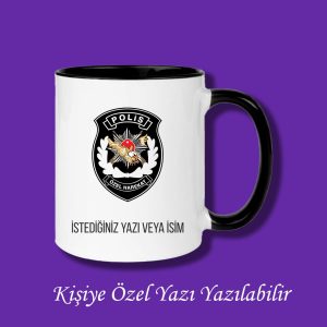 Kişiye Özel Polis Özel Harekat PÖH Baskılı Renkli Meslek Kupası