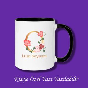 Kişiye Özel İsim ve Harf Baskılı Renkli Kupa Bardak ve Kahve Fincanı Modelleri