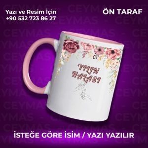 Kişiye Özel İsimli Yılın Halası Baskılı Hediyelik Kupa Bardak