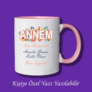 Anneler Gününe Özel İsim Baskılı Renkli Kupa Bardak Modelleri