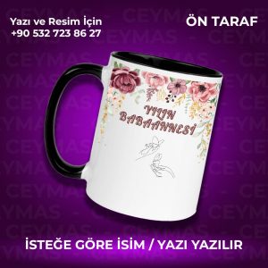 Kişiye Özel İsimli Yılın Babaannesi Hediyelik Renkli Kupa Bardak