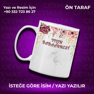Kişiye Özel İsimli Yılın Babaannesi Hediyelik Renkli Kupa Bardak