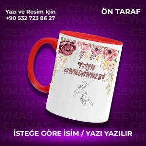 Kişiye Özel İsim Baskılı Yılın Anneannesi Renkli Kupa Bardak