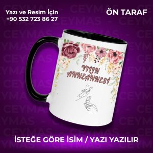 Kişiye Özel İsim Baskılı Yılın Anneannesi Renkli Kupa Bardak