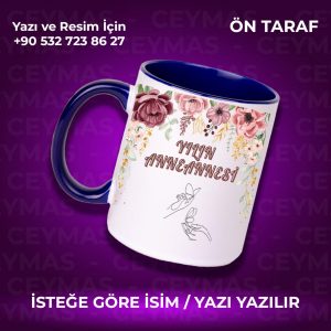 Kişiye Özel İsim Baskılı Yılın Anneannesi Renkli Kupa Bardak