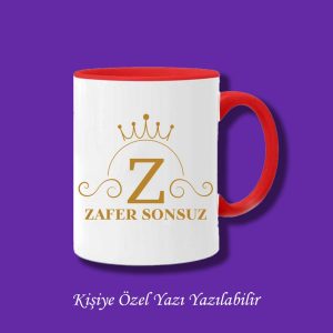 Kişiye Özel İsim ve Z Harfli Çiftyön Baskılı Kupa Bardak