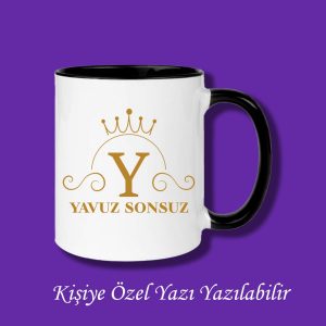 Kişiye Özel İsim ve Y Harfli Çiftyön Baskılı Kupa Bardak