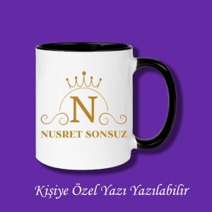 Kişiye Özel İsim ve N Harfli Çiftyön Baskılı Kupa Bardak
