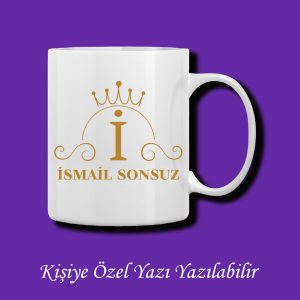 Kişiye Özel İsim ve I-İ Harfli Çiftyön Baskılı Kupa Bardak